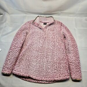 Realtree Women's Size‎ Medium Pink & White Sherpa Fleece Pullover 1/4 Button